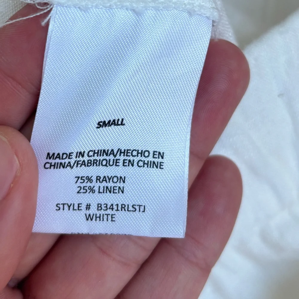 Wide Leg Capri White Drawstring Pants - Picture 6 of 7